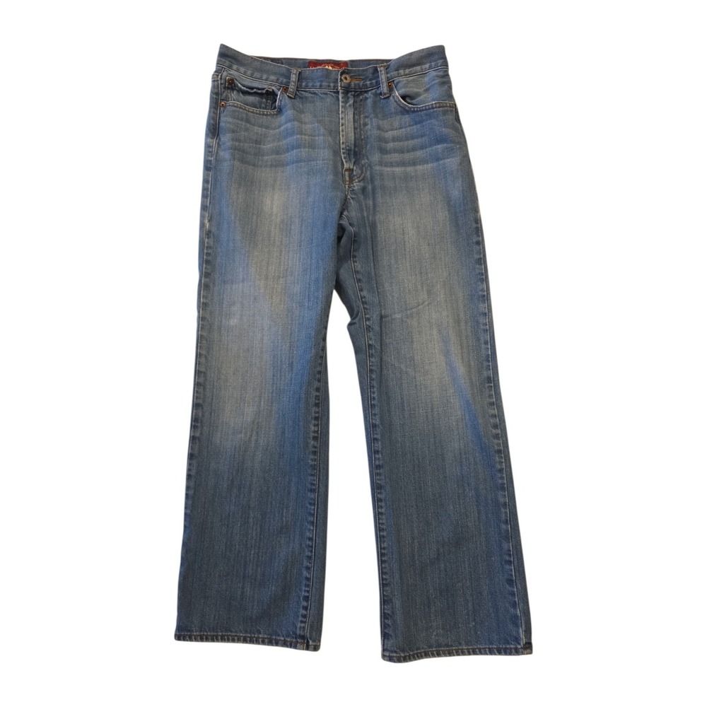 Lucky Brand 181 Relaxed Straight Jeans Mens 32x30 Distressed Medium Wash Y2K